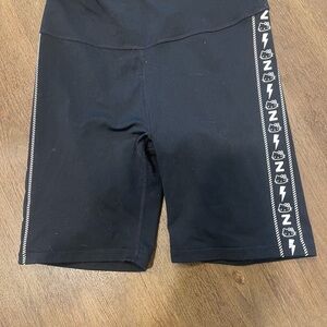 Hello Kitty Black Women's Shorts with Graphic Side Stripes